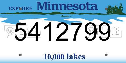 5412799 Minnesota License Plate