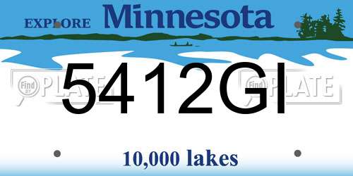 5412GI Minnesota License Plate