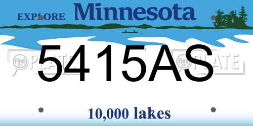 5415AS Minnesota License Plate