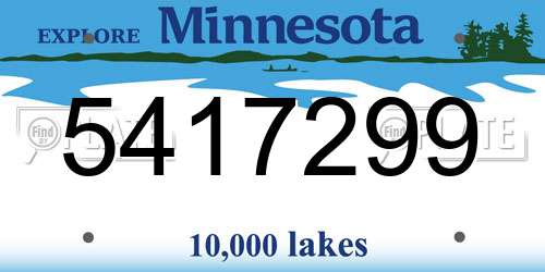 5417299 Minnesota License Plate