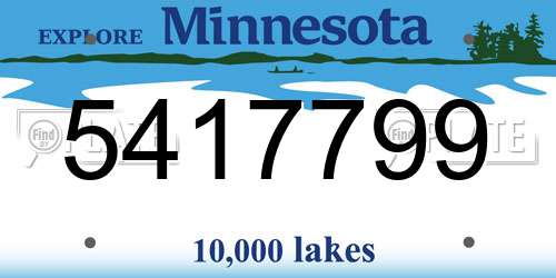 5417799 Minnesota License Plate