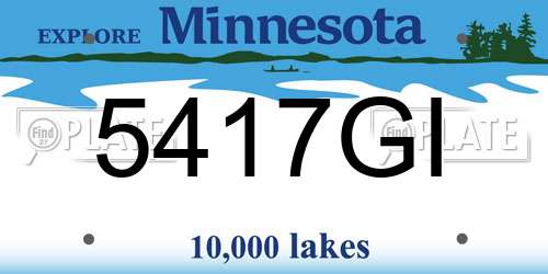 5417GI Minnesota License Plate