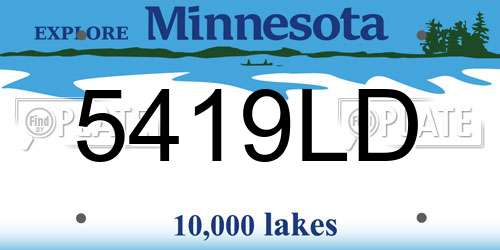 5419LD Minnesota License Plate