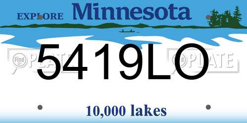 5419LO Minnesota License Plate