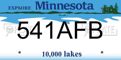 541AFB Minnesota License Plate