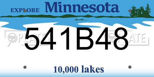 541B48 Minnesota License Plate
