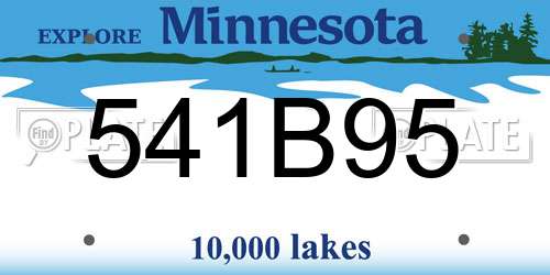 541B95 Minnesota License Plate