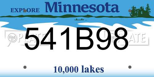 541B98 Minnesota License Plate