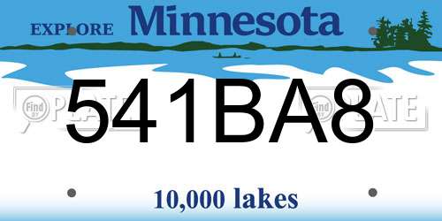 541BA8 Minnesota License Plate