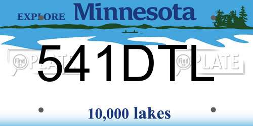 541DTL Minnesota License Plate
