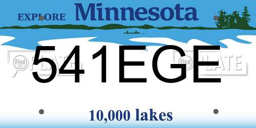 541EGE Minnesota License Plate