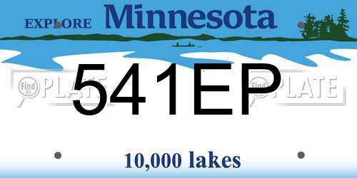541EP Minnesota License Plate