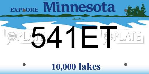 541ET Minnesota License Plate