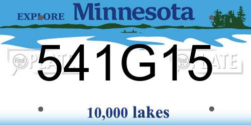 541G15 Minnesota License Plate