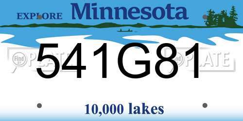 541G81 Minnesota License Plate