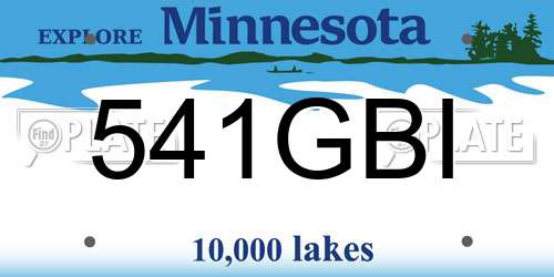 541GBI Minnesota License Plate