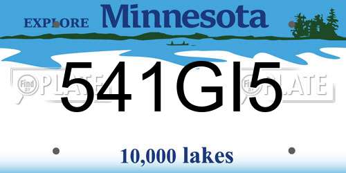 541GI5 Minnesota License Plate
