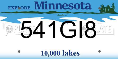 541GI8 Minnesota License Plate