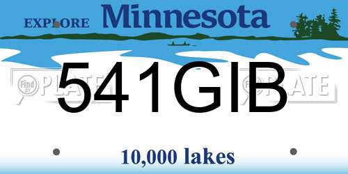 541GIB Minnesota License Plate
