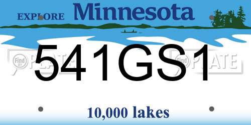 541GS1 Minnesota License Plate