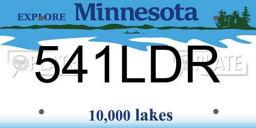 541LDR Minnesota License Plate