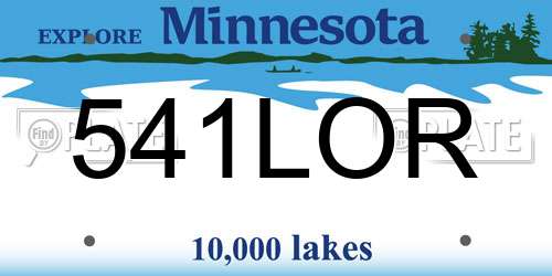 541LOR Minnesota License Plate