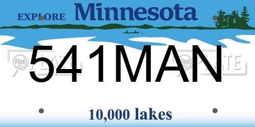 541MAN Minnesota License Plate