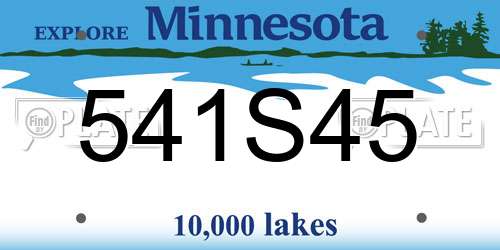 541S45 Minnesota License Plate