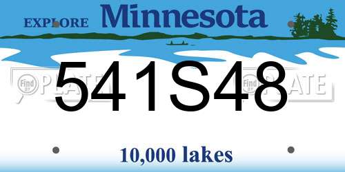 541S48 Minnesota License Plate