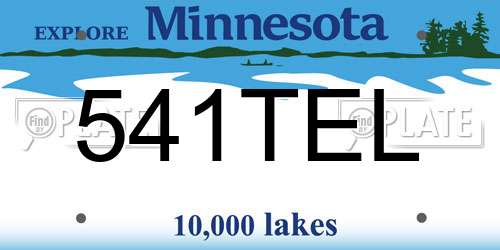 541TEL Minnesota License Plate