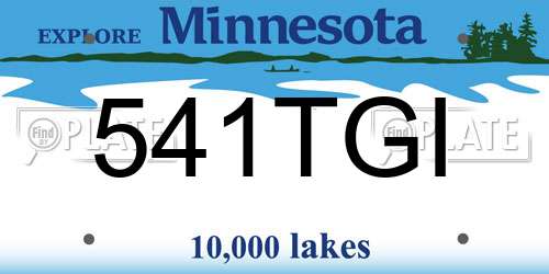 541TGI Minnesota License Plate