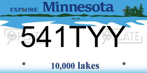 541TYY Minnesota License Plate