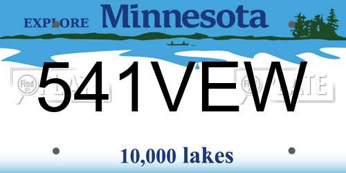 541VEW Minnesota License Plate