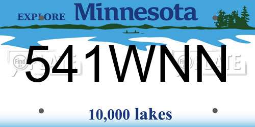 541WNN Minnesota License Plate