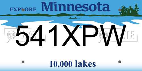 541XPW Minnesota License Plate