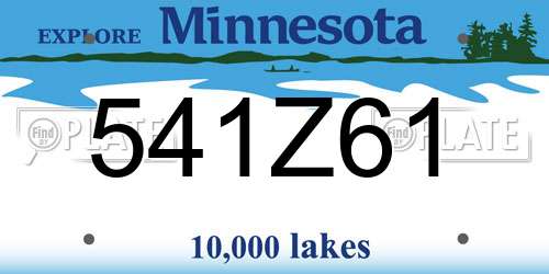 541Z61 Minnesota License Plate
