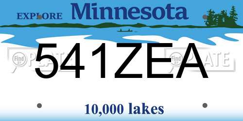 541ZEA Minnesota License Plate