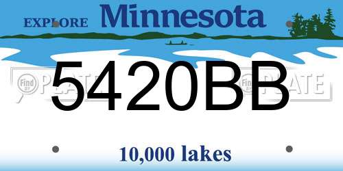 5420BB Minnesota License Plate