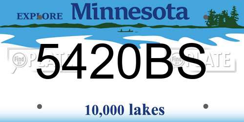 5420BS Minnesota License Plate