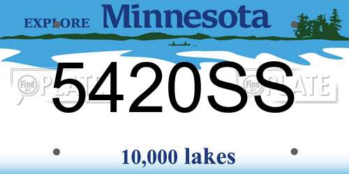 5420SS Minnesota License Plate