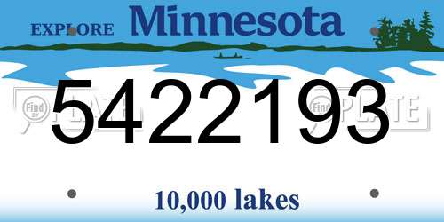 5422193 Minnesota License Plate