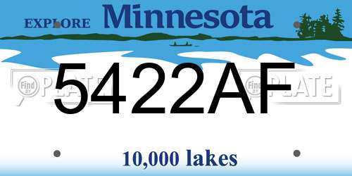 5422AF Minnesota License Plate