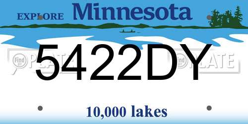 5422DY Minnesota License Plate