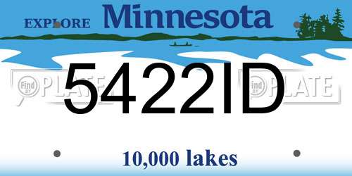 5422ID Minnesota License Plate