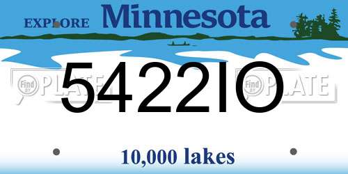 5422IO Minnesota License Plate