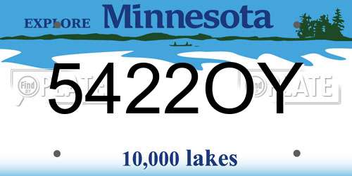5422OY Minnesota License Plate