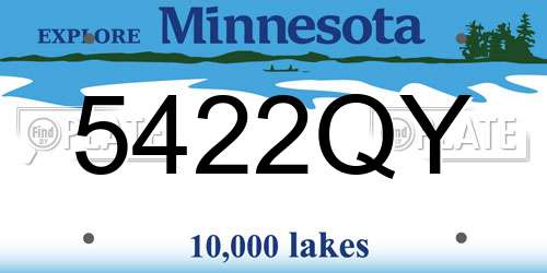 5422QY Minnesota License Plate