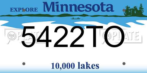5422TO Minnesota License Plate