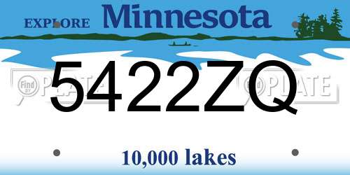 5422ZQ Minnesota License Plate