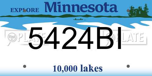 5424BI Minnesota License Plate